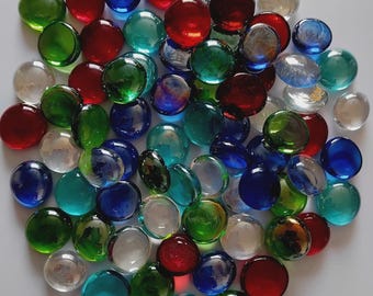 100 x Glass Nuggets Pebbles Stones Gems Vases Wedding Decorate Kidney Shape Stones Craft New