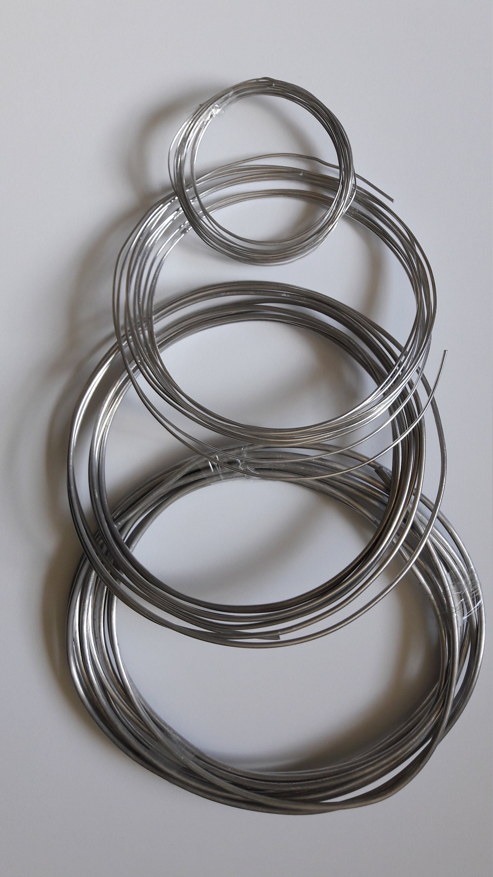 Aluminium Modelling Craft Wire Set 2 Metres Each of 1mm 2mm 3.25mm 4.55mm  Wire Modelling Wire Florist Wire Beading 