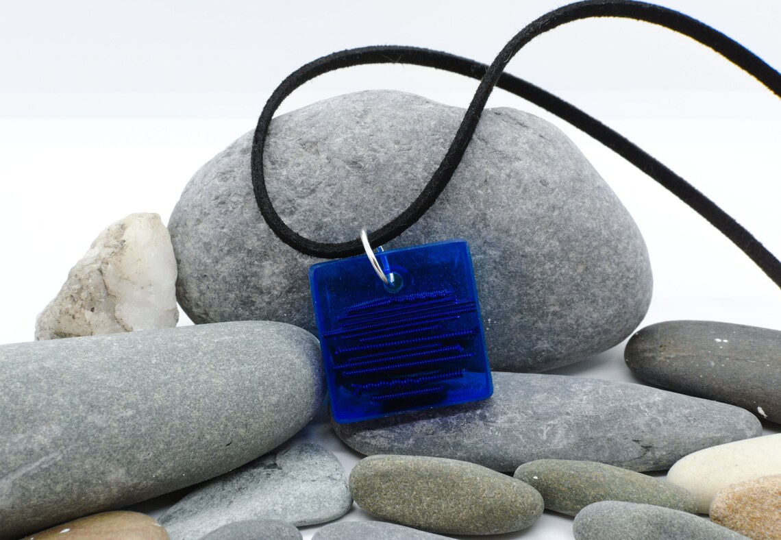 Handmade Epoxy Resin Pendant of Recycled Guitar String with Etsy