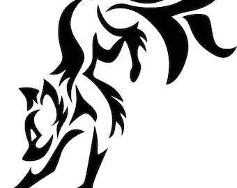 Tribal Nine Tail Fox Inspired Car Laptop Decal