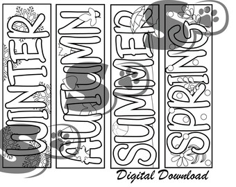 Season Bookmarks to Color