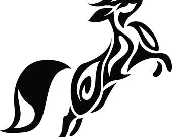 Tribal Jumping Fox Inspired Car Laptop Decal