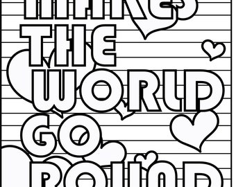 Love Makes the World go Round Coloring Page