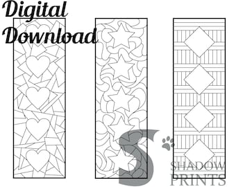 Easy Shapes Bookmarks to Color