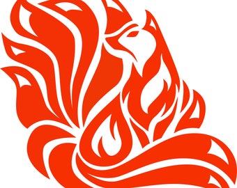 Sitting Nine Tail Fox Inspired Decal