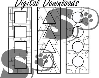Basic Shapes Bookmarks to Color