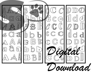 Alphabet Letters (ABCD) Bookmarks to Color