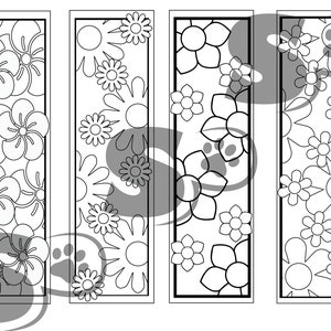 Flower Bookmarks to Color