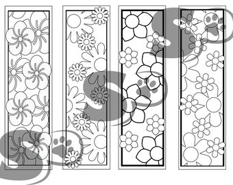 Flower Bookmarks to Color