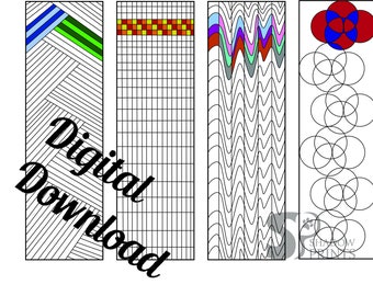 Easy Line Art Ready to Print Bookmarks to Color