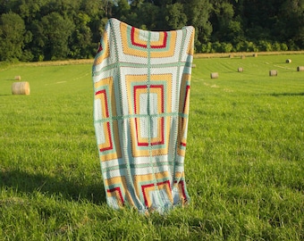 Hedgerow throw - crochet blanket, crochet throw, granny square blanket pattern, PDF crochet pattern, beginner crochet pattern