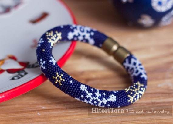 Bead Crochet Bracelet Pattern Beaded Rope Pattern Floral Print Bracelet  Seed Beads Diy 