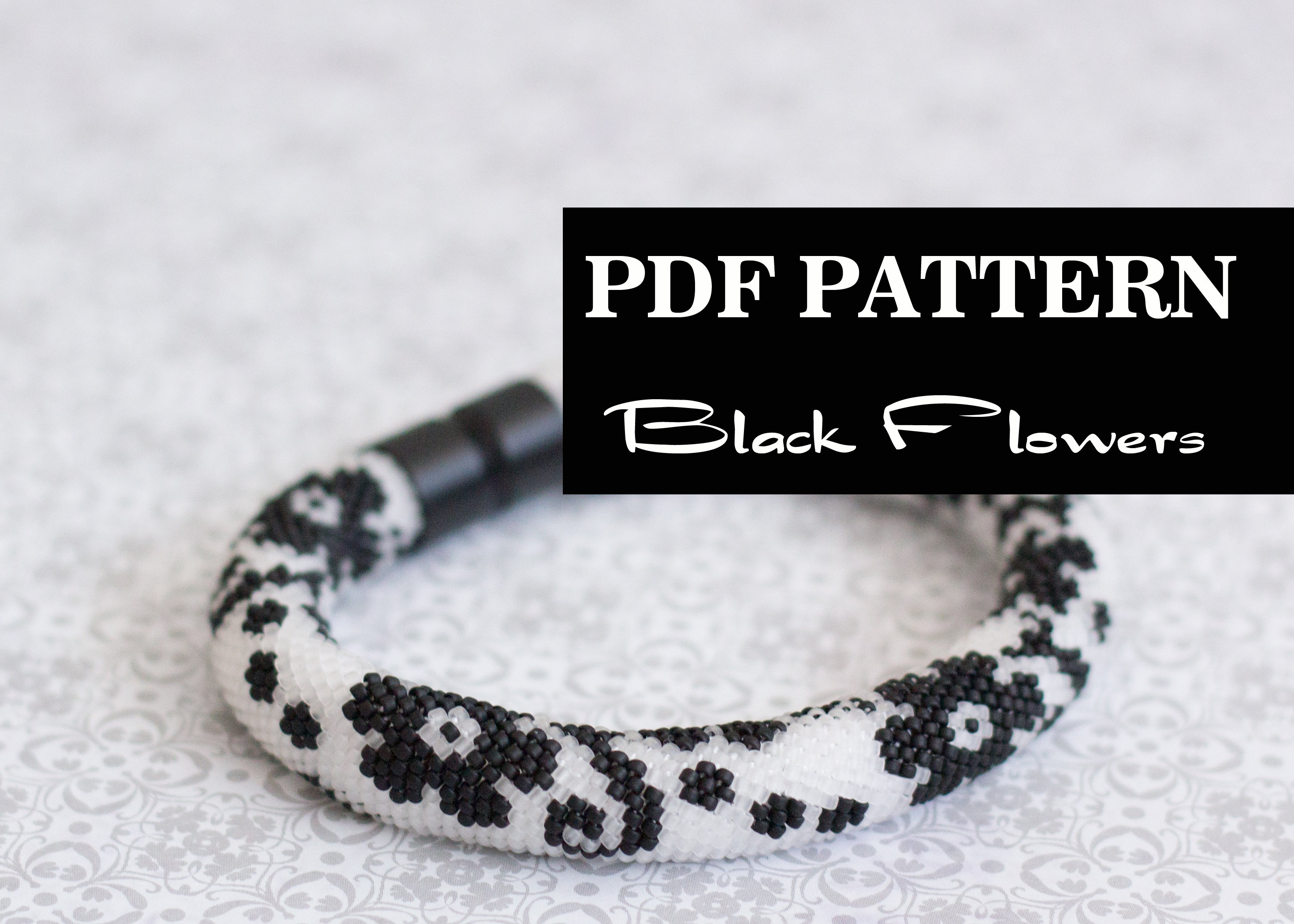 30 Beautiful and Stylish Monochrome Crochet Patterns 19 Black and White Beaded Crochet Bracelet Pattern