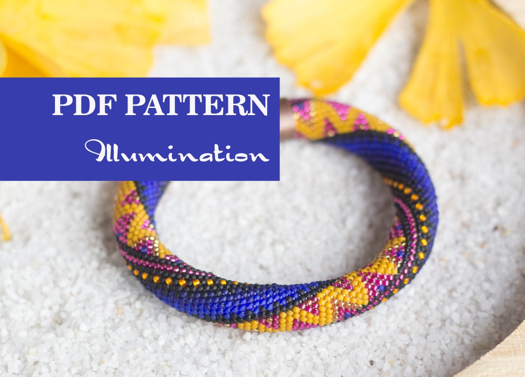 PDF Pattern for Beaded Crochet Bracelet - Seed Bead Pattern - Colorful ...