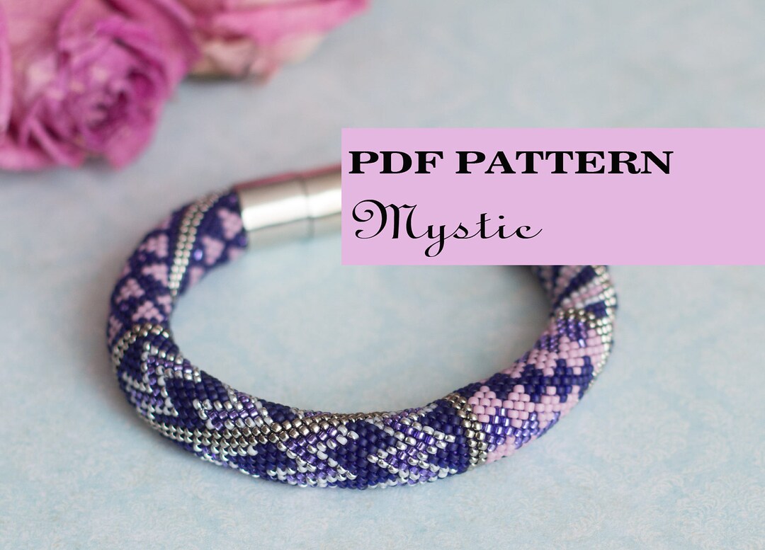 PDF Pattern for Crochet Bracelet - Seed Bead Crochet Rope - Jewelry ...