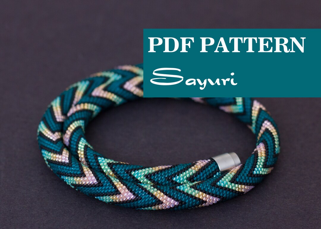 PDF Pattern for Beaded Crochet Bracelet - Seed Bead Pattern - Turquoise ...