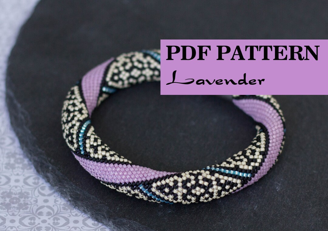PDF Pattern for Bead Crochet Bracelet - Seed Beads Crochet Rope - Black ...