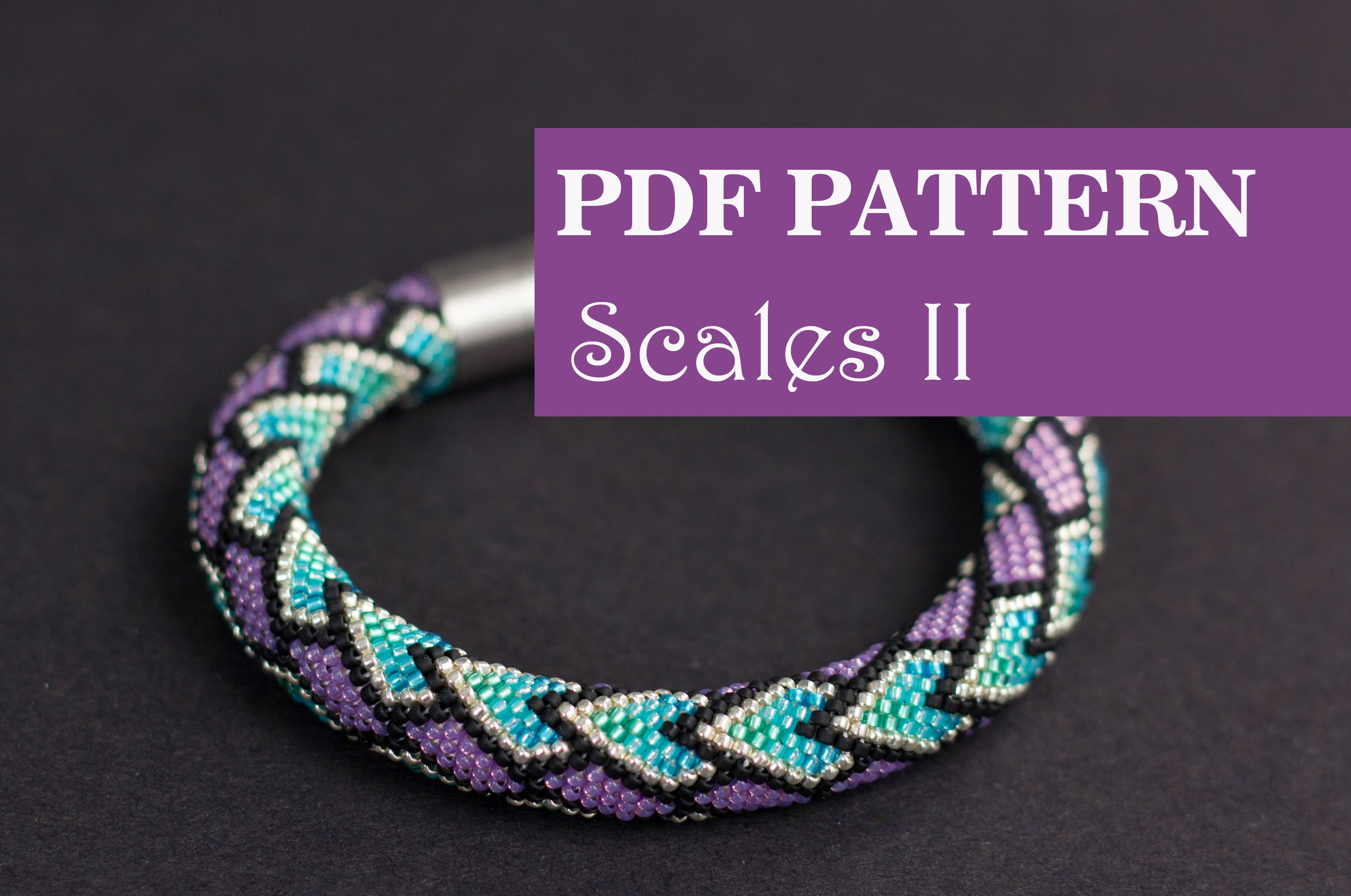 PDF Pattern for Beaded Crochet Bracelet - Seed Bead Pattern - Teal ...
