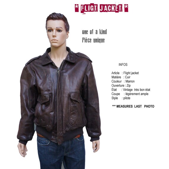 Leather jacket -flight jacket "Bombers" - Chocolat