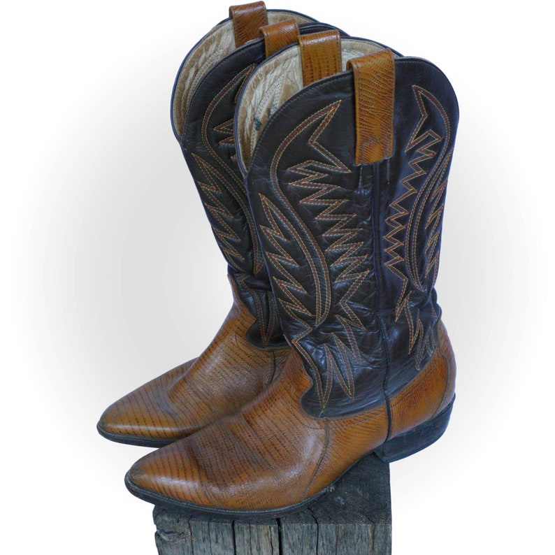 Western boots cowboy boots men Cameltobacco Bicolor Size 43 OK