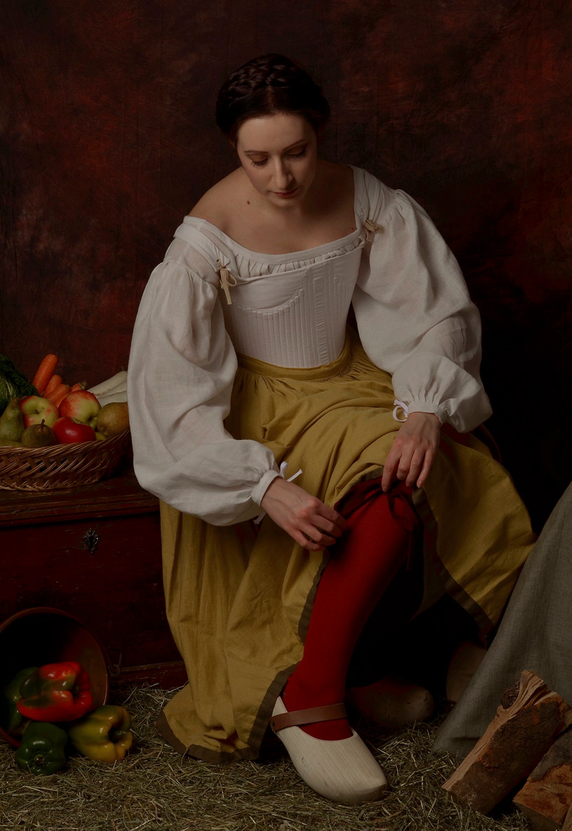 Early 1600 Italian Peasant Attire/ Early 17th Century Bespoke Gown/ Italian 17th Century Gown