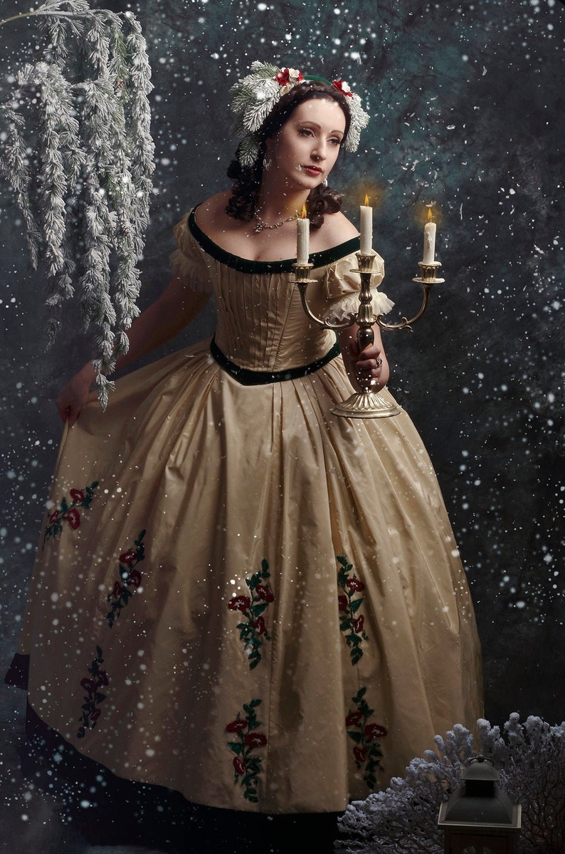1860s evening gown