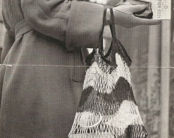 PDF 1940's Shopping Bag Grocery Bag, 1940's, Coats 371 Mercer Cotton, String Bag, Crochet Pattern, Instant Download