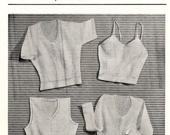Patrón de tejido vintage en PDF, chalecos interiores Shetland Spencer, lana Shetland Lace, busto de 86-101 cm, descarga instantánea