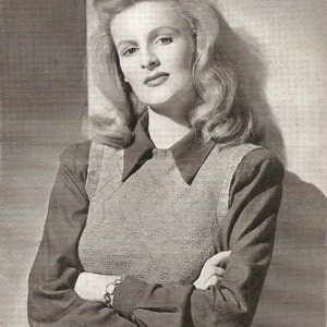 PDF 1940s Knitting Pattern, Slipover, Tank Top, Land Girl, WWII Era, 3 Ply, 32” Bust, Patons, Instant Download
