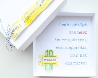 Geldgeschenk-Verpackung Reise Gutschein Urlaub, Geburtstag Hochzeit Geschenk Geld Geburtstagsgeschenk Hochzeitsgeschenk schnurzpieps Karte