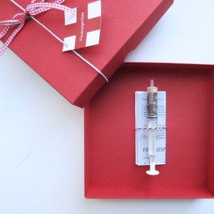 Geldgeschenk-Verpackung "Finanzspritze" für Geburtstag Hochzeit Geschenk, Geld schenken Hochzeitsgeschenk Männer Frauen sie ihn schnurzpieps