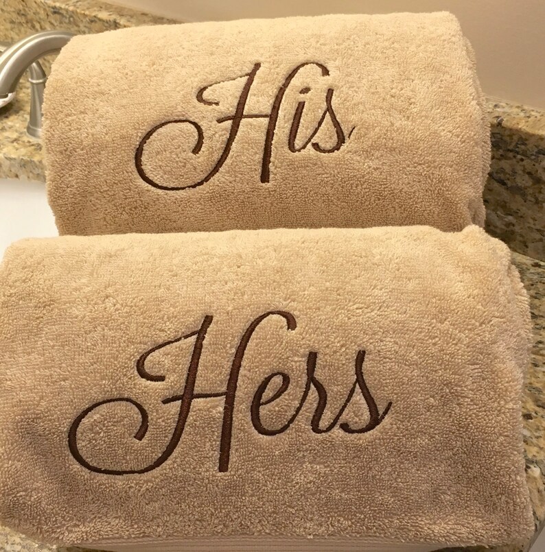 His and Hers Towels Monogrammed Towels Monogrammed Gifts Etsy