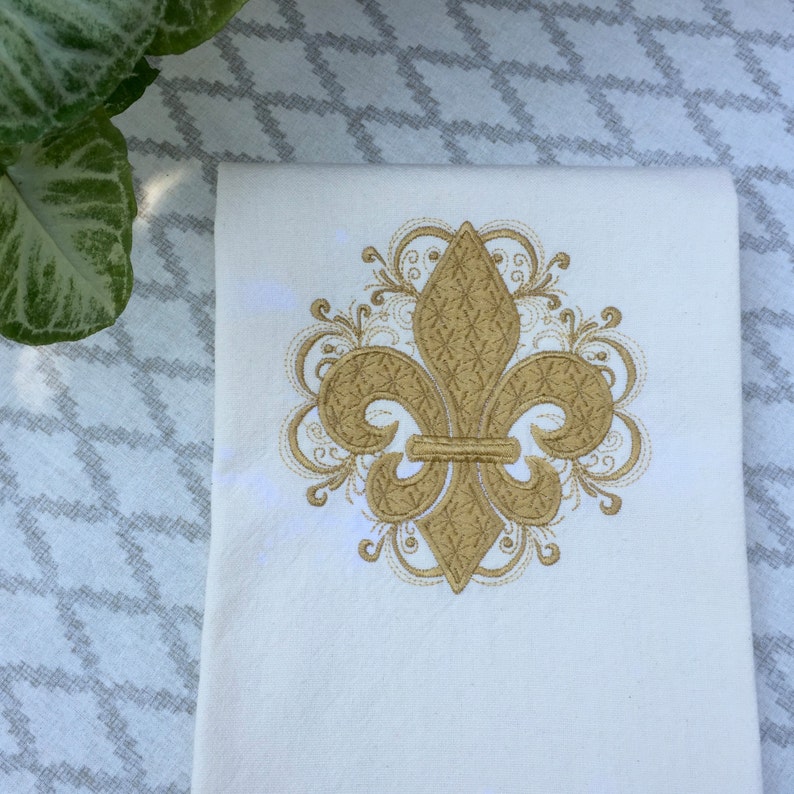 Fleur de lis Kitchen Kitchen Towel White and Gold Decor Mothers Day Louisiana Decor Tea Towels Bridal Shower Gift Gift for Women