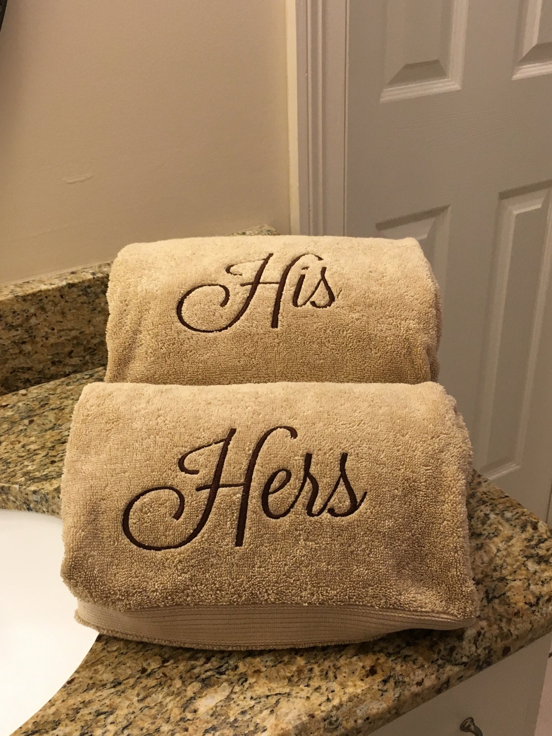 His and Hers Towels Monogrammed Towels Monogrammed Gifts Etsy