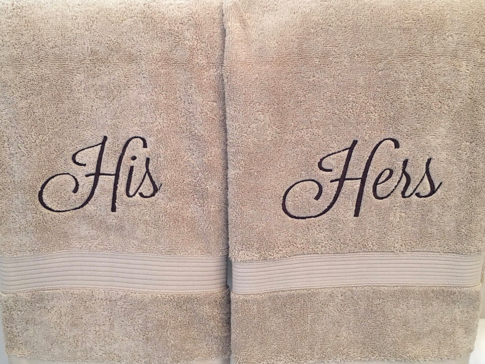 His and Hers Towels Monogrammed Towels Monogrammed Gifts Etsy