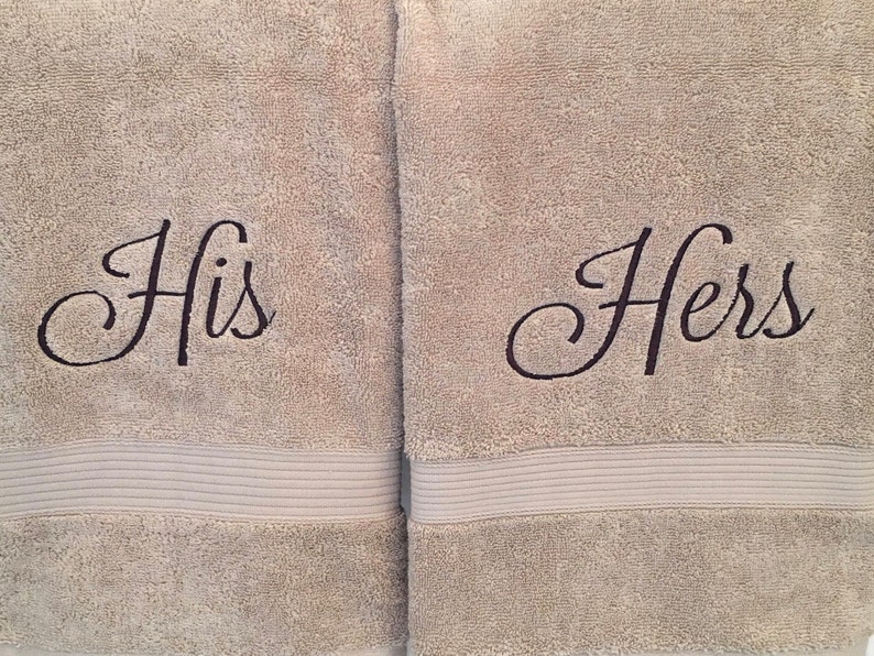 His and Hers Towels Monogrammed Towels Monogrammed Gifts Etsy