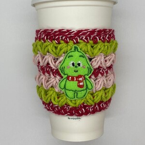 Christmas cup cozy, Christmas cup sleeve, Crochet cup cozy, Crochet cup sleeve, Stocking stuffer, Teacher gift, Secret Santa