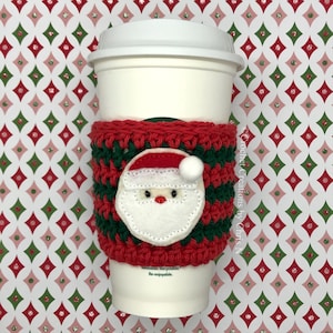 Tazza di Babbo Natale accogliente, Manica della tazza di Babbo Natale, Tazza all&#39;uncinetto accogliente, Manica della tazza dell&#39;uncinetto, Stuffer della calza, Regalo dell&#39;insegnante, Regalo del collega, Babbo Natale segreto