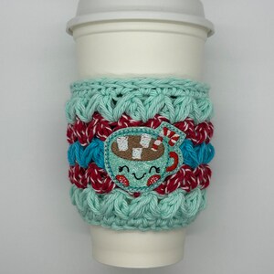 Accogliente tazza di cioccolata calda, manica della tazza invernale, accogliente tazza all&#39;uncinetto, manica della tazza all&#39;uncinetto, imbottitura per calze, regalo per l&#39;insegnante, Babbo Natale segreto