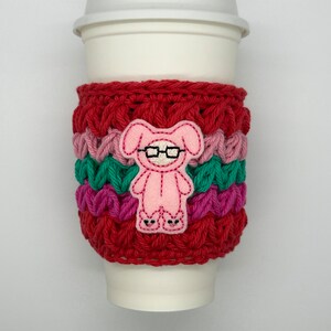 A Christmas Story cup cozy, A Christmas Story bunny cup sleeve, Crochet cup cozy, Crochet cup sleeve, Stocking stuffer, Teacher gift