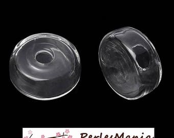 17H2 6 Pièces Main soufflé VERRE CREUX-round clair deux trous 20 mm