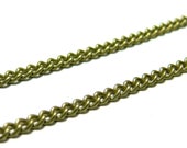 PCHCS0961 Lot of 2 mtres of chain Brass color BRONZE 3 by 2mm