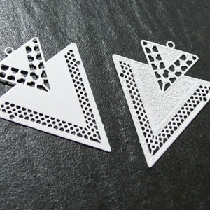 Lot 4 Geometry double TRIANGLE pendant prints of 40mm 4 COLORIS of your choice PS110146623