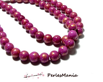 H23201B 1 fil de perles Jade Mashan Rose Fuschia mordoré  différentes tailles disponibles