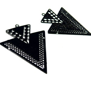 Lot 4 Geometry double TRIANGLE pendant prints of 40mm 4 COLORIS of your choice PS110146620