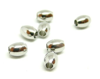 PAX 10 perles intercalaires Oblong 5mm en Acier Inoxydable pour bijoux raffinés 161031094225