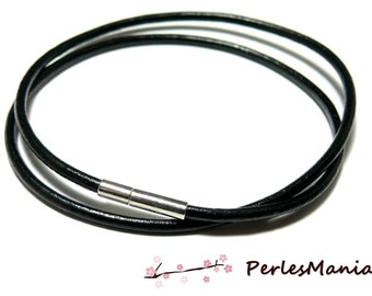 130629174926 PAX 5 Black Genuine Leather Collar 3mm with Tube Clasp