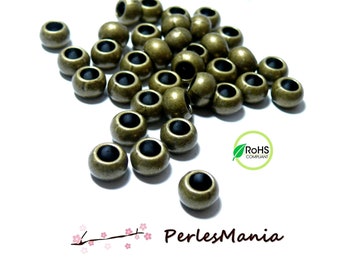 PS1195213 PAX 20 perles intercalaires, RONDELLES 9mm, metal couleur BRONZE