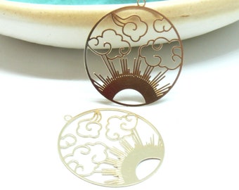 ps11876773 pax 4 prints sun and cloud filigree pendant in circle 30mm gold finish metal