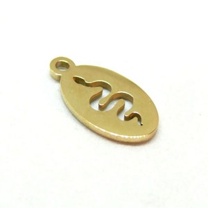 PS11892063 PAX 1 Snake Pendant 14.5mm, Stainless Steel, 18K Fine Gold Plated Finish